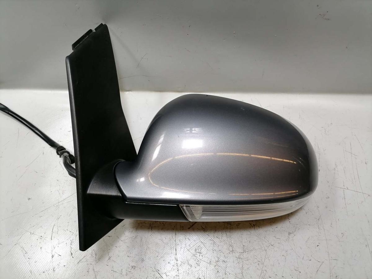 VW Golf Plus 2 original Au&szlig;enspiegel links LA7T United Grey elektrisch verstellbar Bj.2009